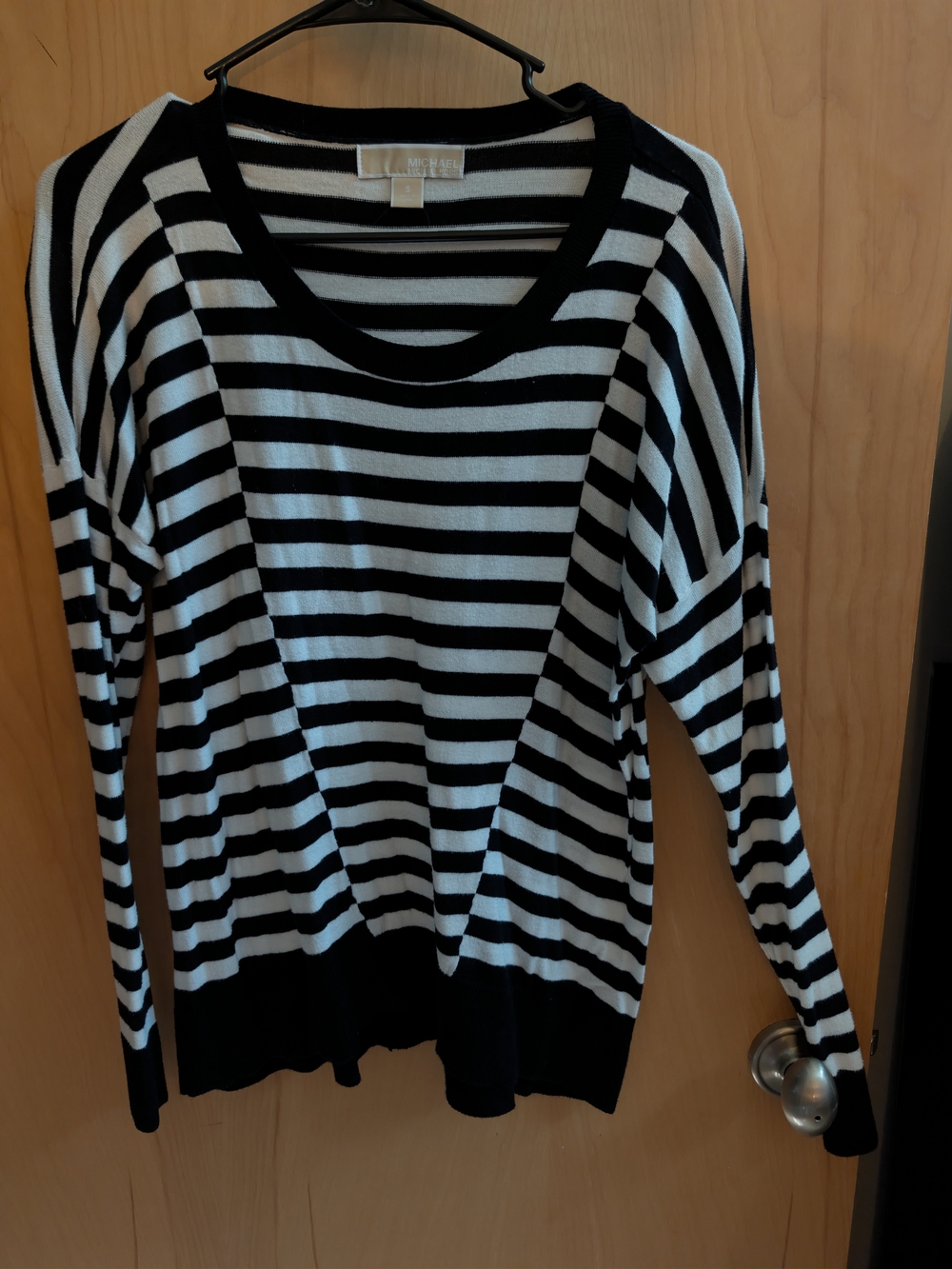 Michael Kors Black and White Striped Women’s Sweater